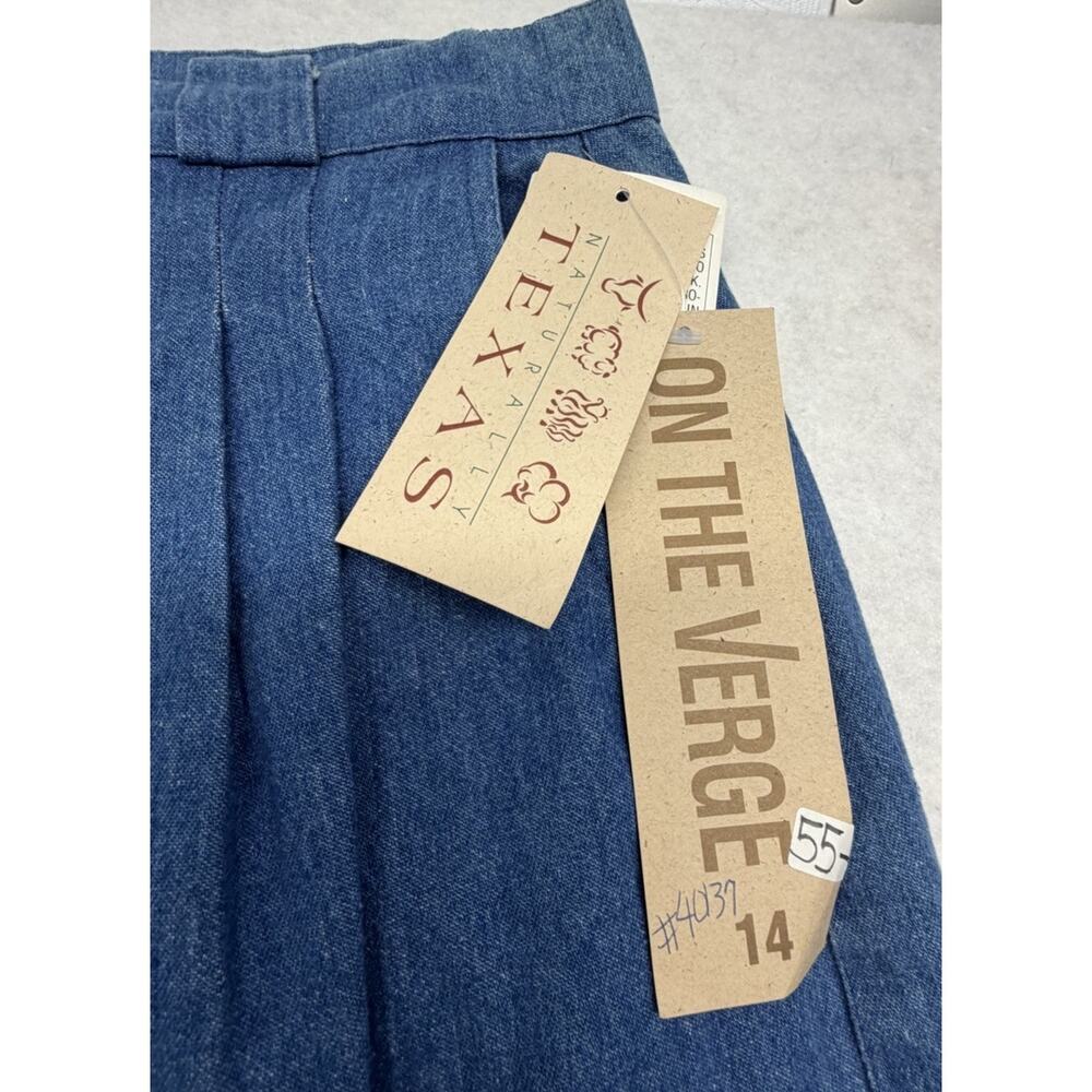 Vintage 90s On The Verge Naturally Texas Denim Pants 14 Pleated High Waist USA - Picture 2 of 9